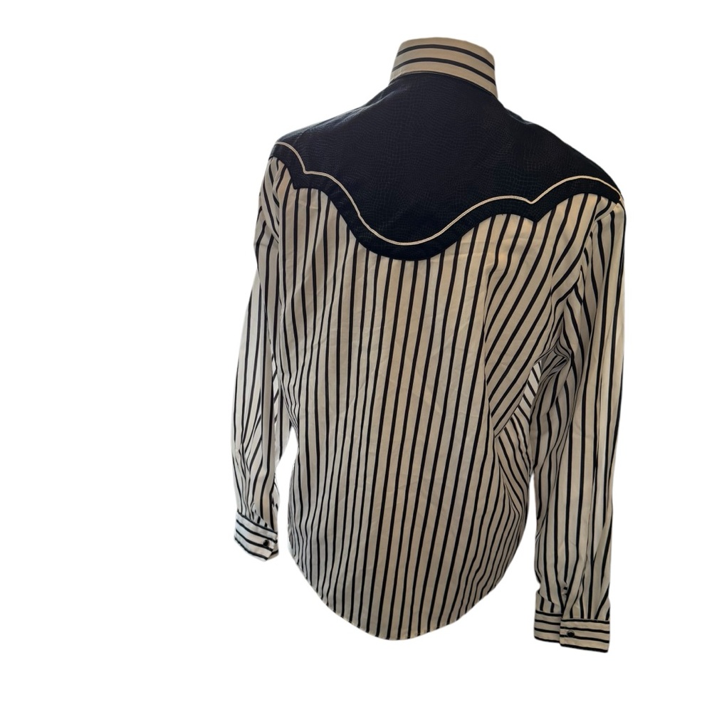 80’s Cameo Rose Womens Western Shirt Size  11/12 Stripes Rodeo Style Cowgirl - Picture 3 of 4